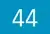 Die Zahl 44 in weiss auf hellblauem Hintergrund. Die Zahl 44 in weiss auf hellblauem Hintergrund.